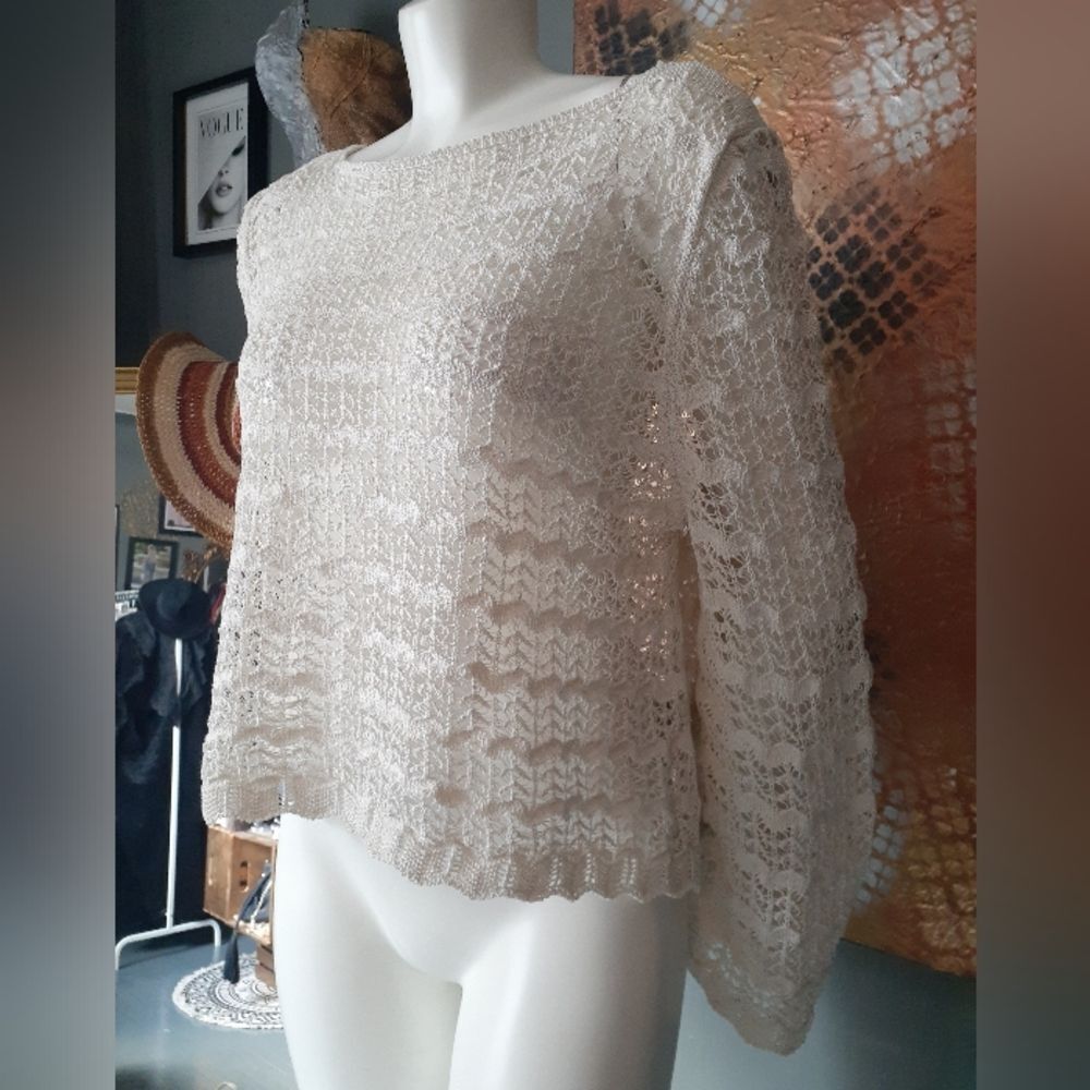 Nwt Zara Openwork Crocheted Sweater